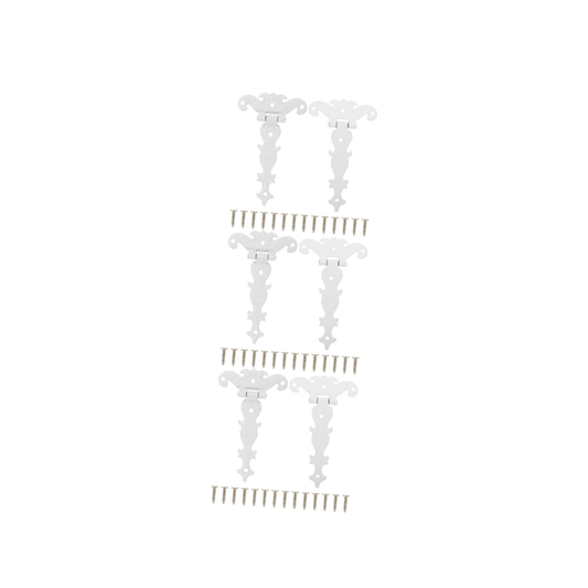 Veemoon 6 Pcs T-Shaped Yard Hinges - White