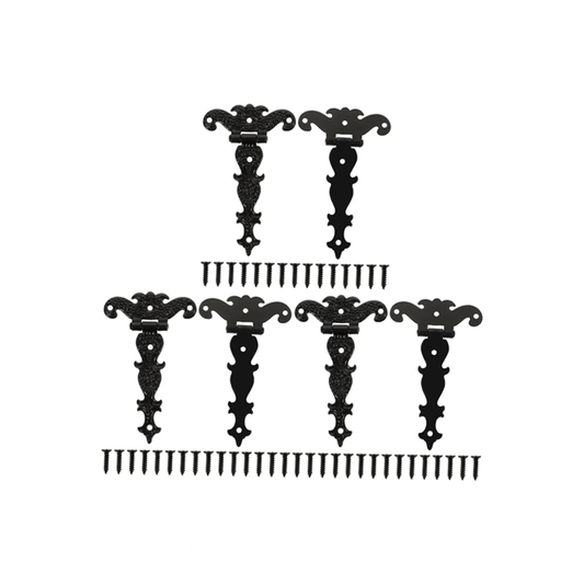 Veemoon 6 Pcs T-Shaped Yard Hinges - Black