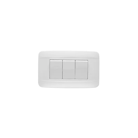 White 3-Button Light Switch Cover